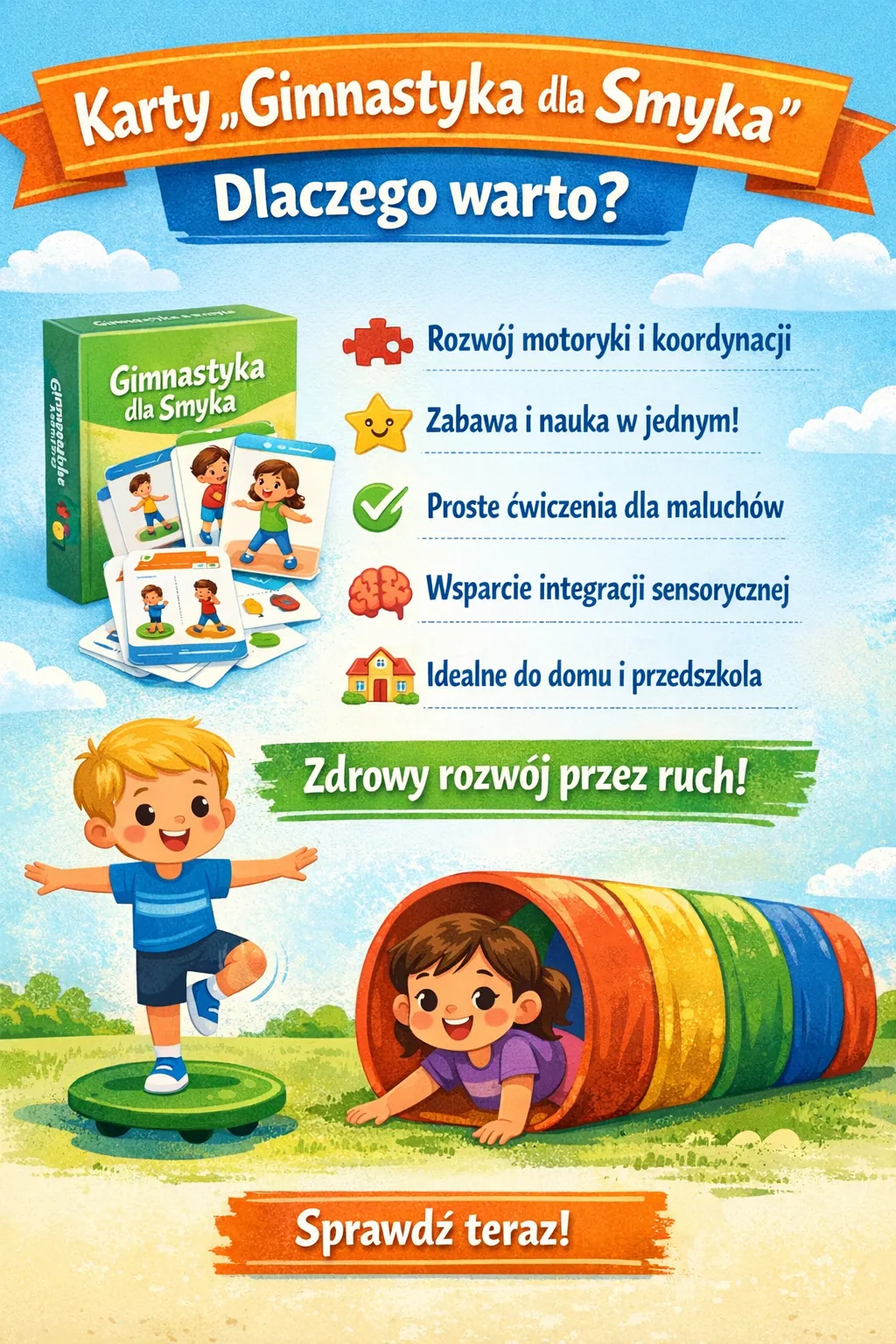 🧠 Karty „Gimnastyka dla Smyka” - dlaczego warto je mieć? Kompleksowy rozwój dziecka przez ruch